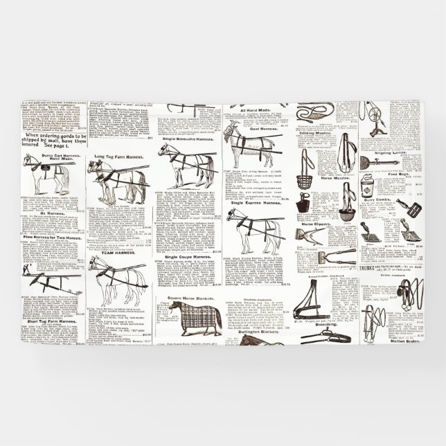 Lona Arte de periódicos de publicidad de antigüedades d (Horizontal)