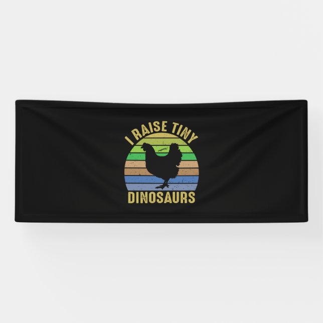 Lona Arte de pollo crio dinosaurios pequeños (Horizontal)