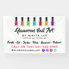Lona Arte de uñas con esmalte de uñas de arcoíris brill