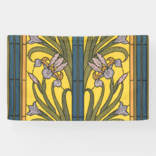 Lona Arte de vidrio emplomado Art Nouveau flor de iris 