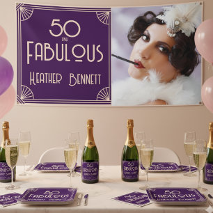 Lona Arte Deco Moderno 50 y Cumpleaños Fabuoso