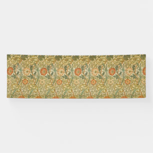 Lona Arte floral de borde de rosa rosa William Morris