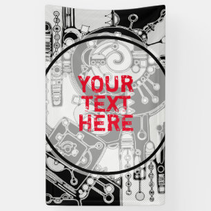 Lona Arte Geométrico Blanco Y Negro 4