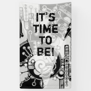 Lona Arte Geométrico Blanco Y Negro 4