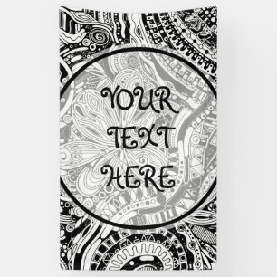 Lona Arte Geométrico Negro Y Blanco 15