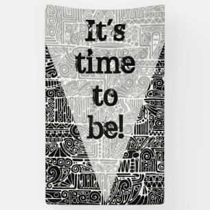 Lona Arte Geométrico Negro Y Blanco 2