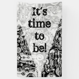 Lona Arte Geométrico Negro Y Blanco 3