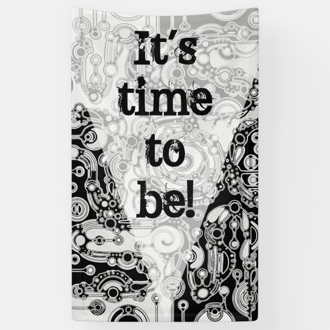 Lona Arte Geométrico Negro Y Blanco 3 (Vertical)