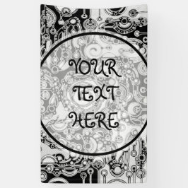 Lona Arte Geométrico Negro Y Blanco 3