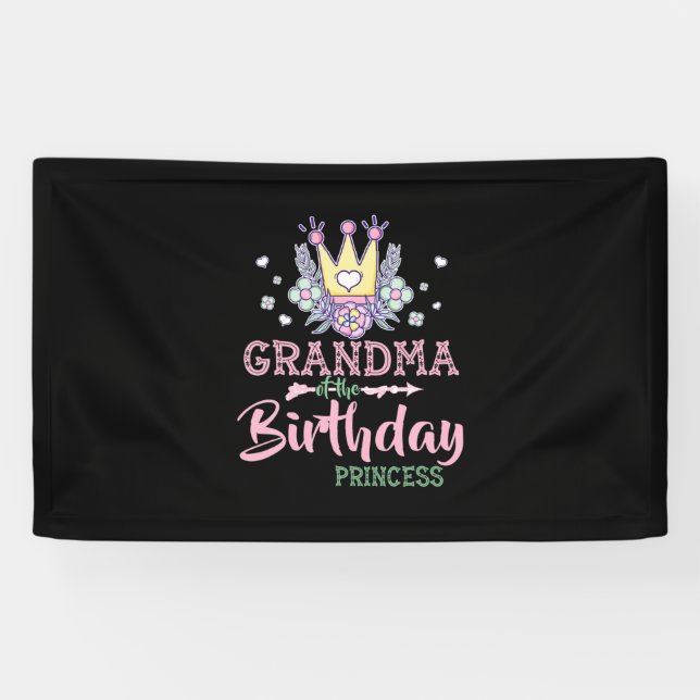 Lona Arte Madre | Abuela De La Princesa De Cumpleaños N (Horizontal)