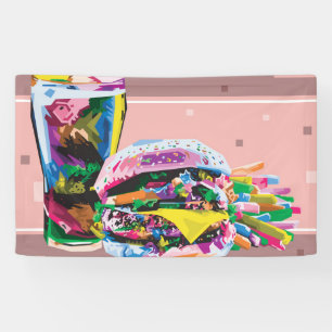 Lona Arte pop de hamburguesa de comida rápida