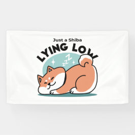 Lona Arte Shiba Inu relajado: Solo un Shiba bajo tierra