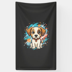 Lona Arte vectorial de perro lindo con salpicaduras de