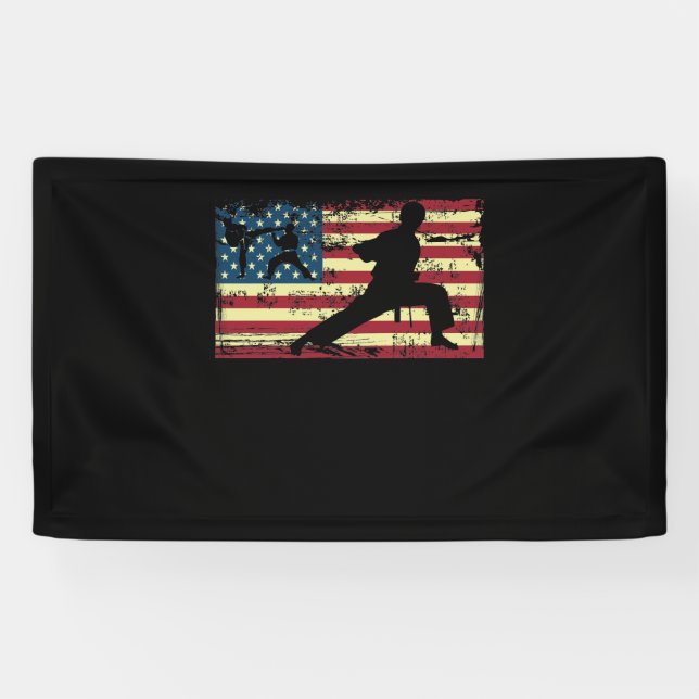 Lona Artes marciales de la bandera norteamericana de Ka (Horizontal)