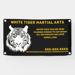 Lona Artes Marciales de Tigre Blanco Personalizadas