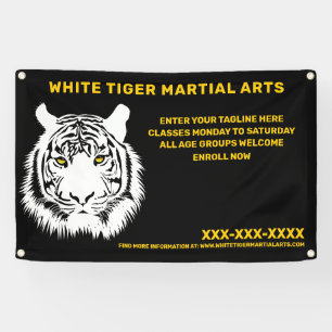 Lona Artes Marciales de Tigre Blanco Personalizadas