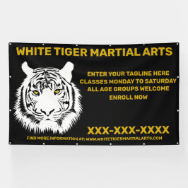 Lona Artes Marciales de Tigre Blanco Personalizadas