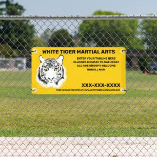 Lona Artes Marciales de Tigre Blanco Personalizadas Per