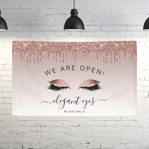 Lona Artista de Maquillaje Estamos Abiertos Ojos Brilla