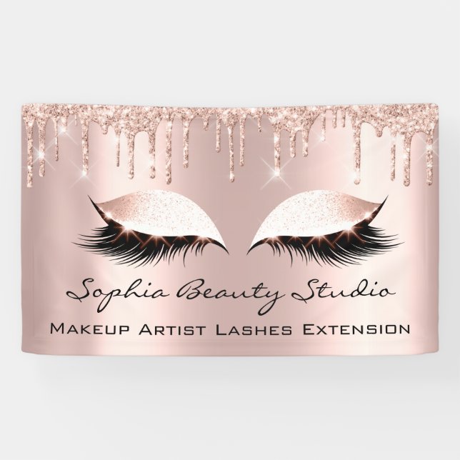 Lona Artista de maquillaje Eyelashes Rosas Dritas Purpu (Horizontal)