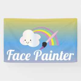 Lona Artista de pintura facial de arcoíris lindo y pinc