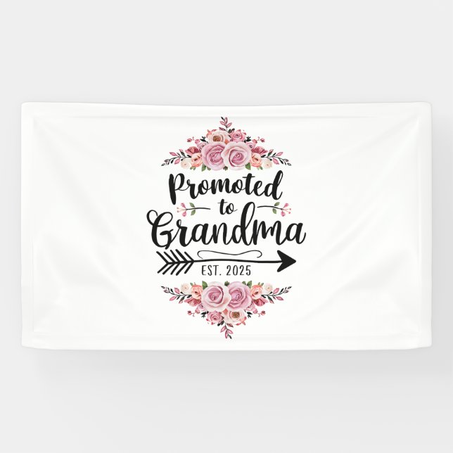Lona Ascendida a Abuela 2025 Anuncio de Embarazo (Horizontal)