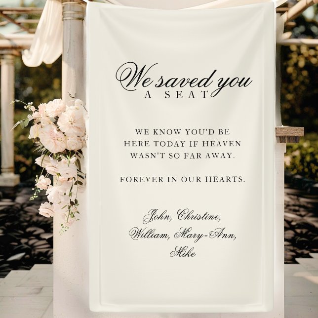Lona Asiento Reservado - Boda Clásica Beige Memorial (Reserved Seat - Classic Wedding Memorial Beige Banner)
