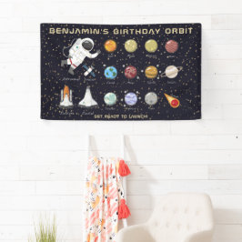 Lona Astronauta espacial Nombre personalizado Tipografí