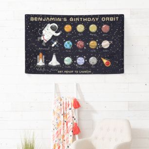 Lona Astronauta espacial Nombre personalizado Tipografí