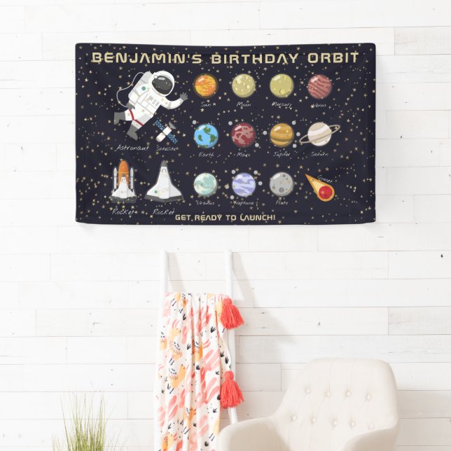 Lona Astronauta espacial Nombre personalizado Tipografí (In situ)