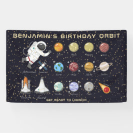 Lona Astronauta espacial Nombre personalizado Tipografí