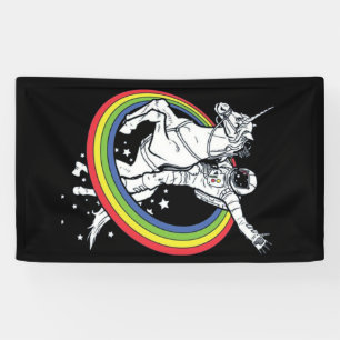 Lona Astronauta montando un unicornio
