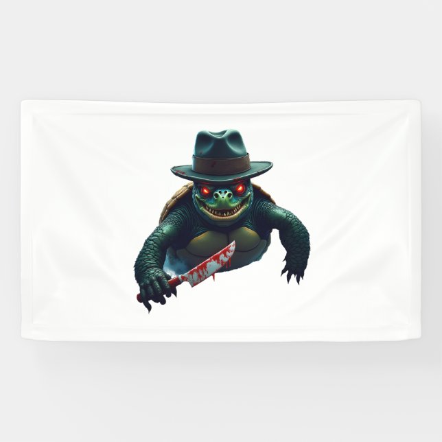 Lona Aterradora camiseta con tortuga de Halloween (Horizontal)