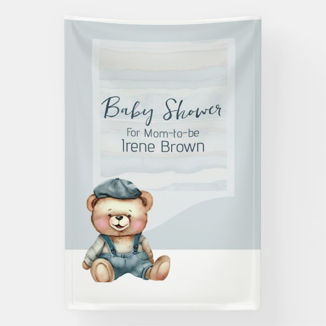 Lona Atractivo cartel temático Jean Baby Shower (Vertical)