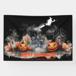 Lona Atrapada bruja de calabaza de la casa negro