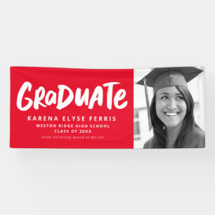 Lona Audaz graduación moderna con una foto de graduaci