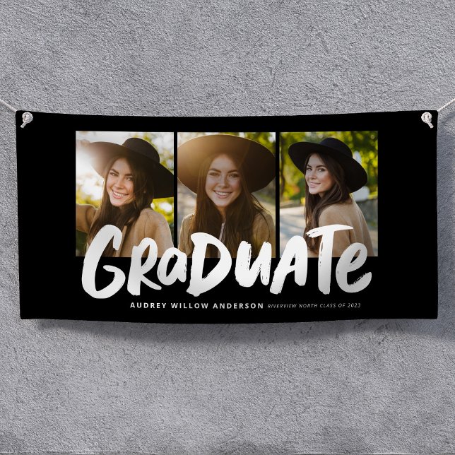 Lona Audaz graduación moderna de tres fotos graduación  (Subido por el creador)