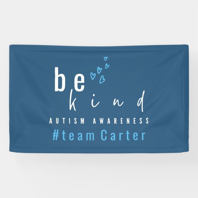 Lona autism awareness be kind blue #team name custom  (Horizontal)