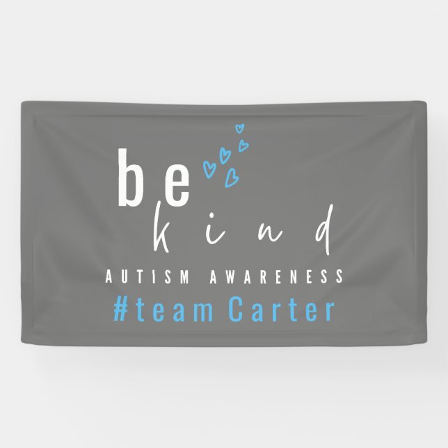 Lona autism awareness be kind blue team name modern (Horizontal)