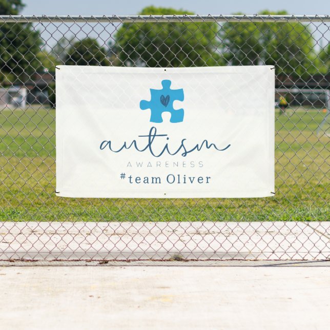 Lona autism awareness blue puzzle piece #team name  (In situ)
