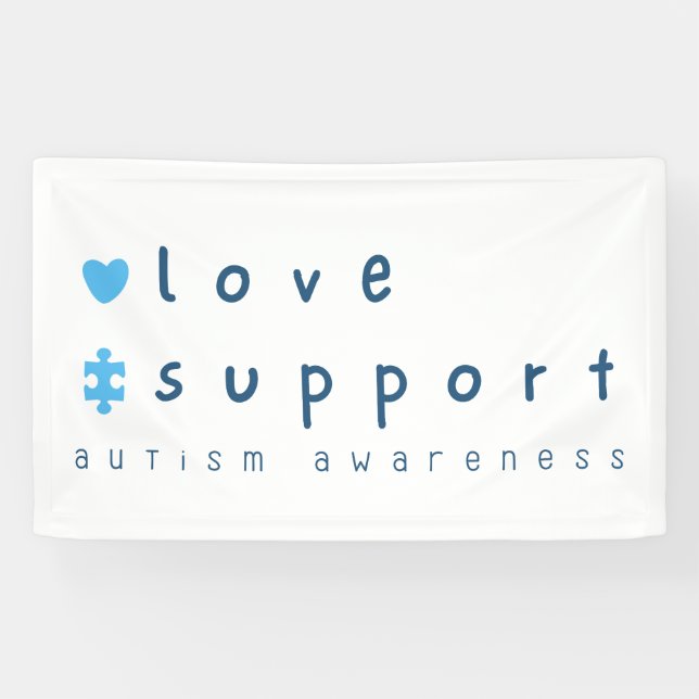 Lona autismo conciencia amor apoyo Banner Gran Rótulo (Horizontal)