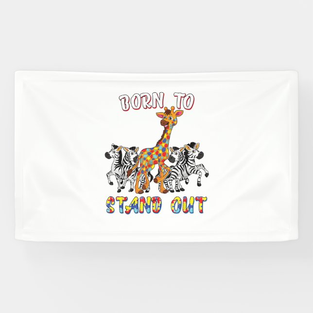 Lona Autismo Sensibilización A Niños Camisas Nacidas Pa (Horizontal)