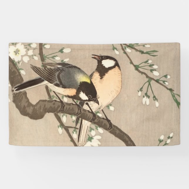 Lona Ave del pájaro Koson de Asia (Horizontal)