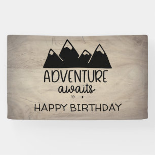 Lona Aventura a la espera de cumpleaños  Madera Rustica