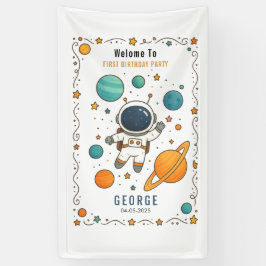 Lona Aventura Espacial Primer Cumpleaños | Espacio