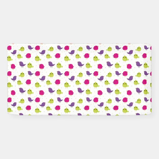 Lona Aves alegres y coloridas (Horizontal)