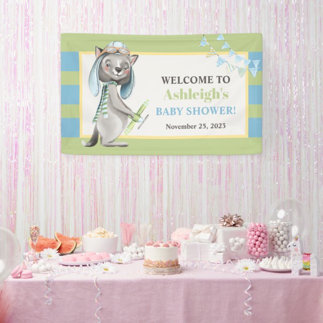 Lona Aviador Wolf, Baby Shower a rayas (Fiesta)