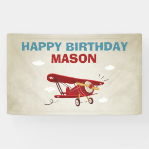 Lona Avión Cartel de Cumpleaños Viaje Aventura Viaje Vi
