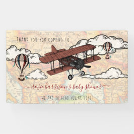 Lona Avión Vintage | Bienvenida a la Fiesta de Bebé