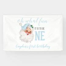 Azul de Navidad Santa Primer Cumpleaños